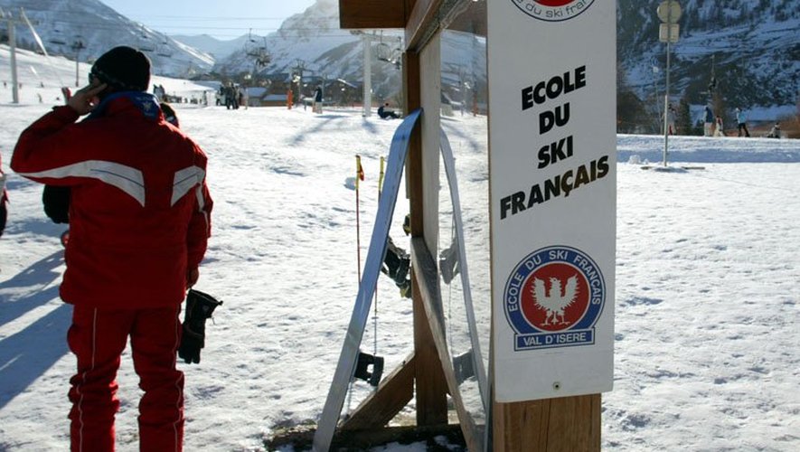 Un moniteur de ski de Val-d'Isère, en décembre 2001