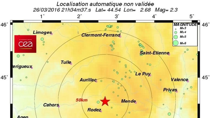 Le site www-dase.cea.fr répertorie tous les séismes. Celui ressenti à Estaing samedi ne lui a pas échappé.