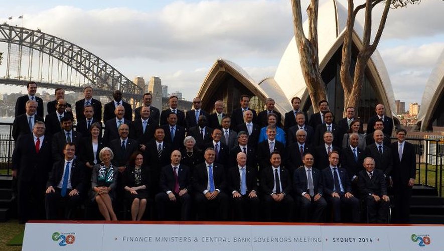 Photo de famille des participants au G20, le 22 février 2014 à Sydney