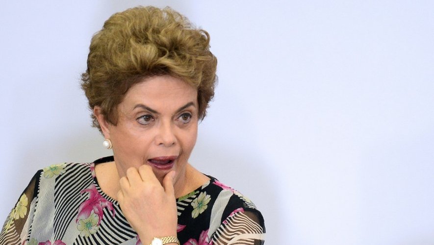 La présidente brésilienne Dilma Rousseff le 23 mars 2016 à Brasilia