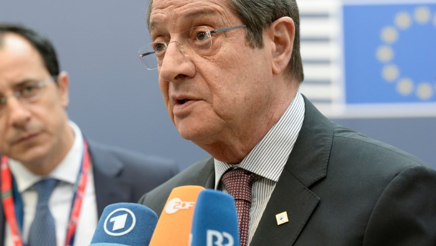 Le président chypriote Nicos Anastasiades le 17 mars 2016 à Bruxelles