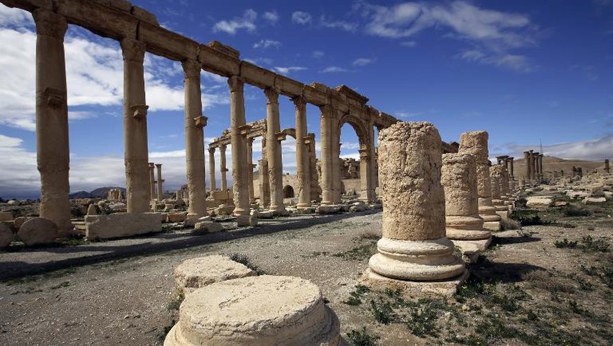 Vue en date du 14 mars 2014 de la ville antique de Palmyre en Syrie