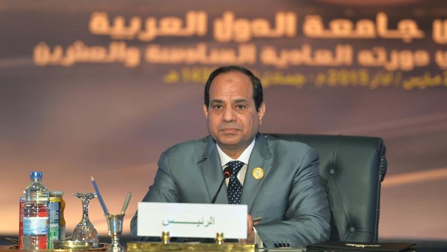 Le président égyptien Abdel Fattah al-Sissi durant le sommet de la Ligue arabe à Charm El-Cheikh, en Egypte, le 29 mars 2015