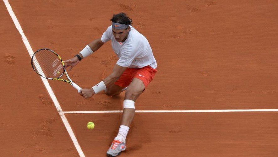 L'Espagnol Rafael Nadal lors du premier tour de Roland Garros le 27 mai 2013