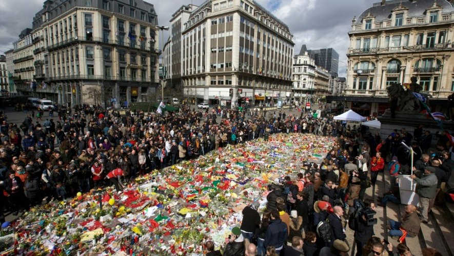Hommages aux victimes des attentats, le 27 mars 2016 à Bruxelles