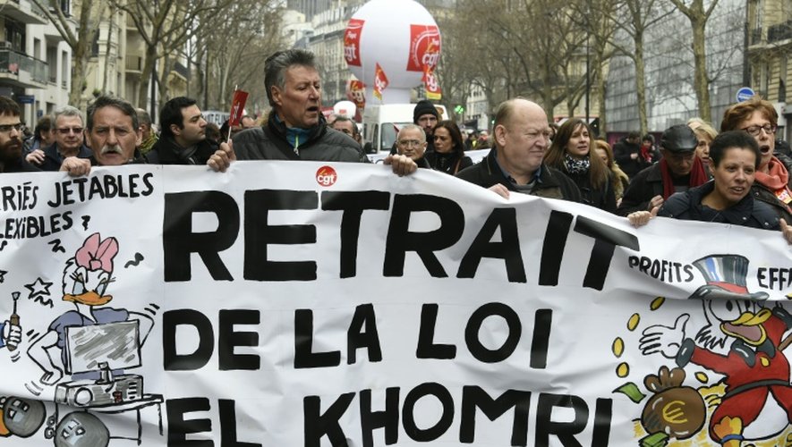 Manifestation pour le retrait de la loi el Khomri le 24 mars 2016 à Paris