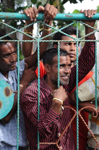 Des migrants originaires du Bangladesh dans un centre de rétention de Lhokseumawe, en Indonésie, le 17 mai 2015