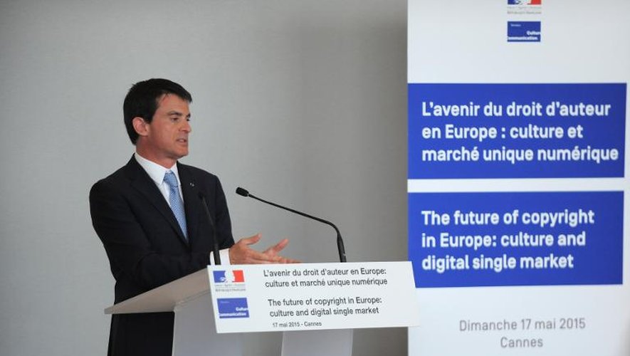 Le Premier ministre Manuel Valls, le 17 mai 2015 à Cannes