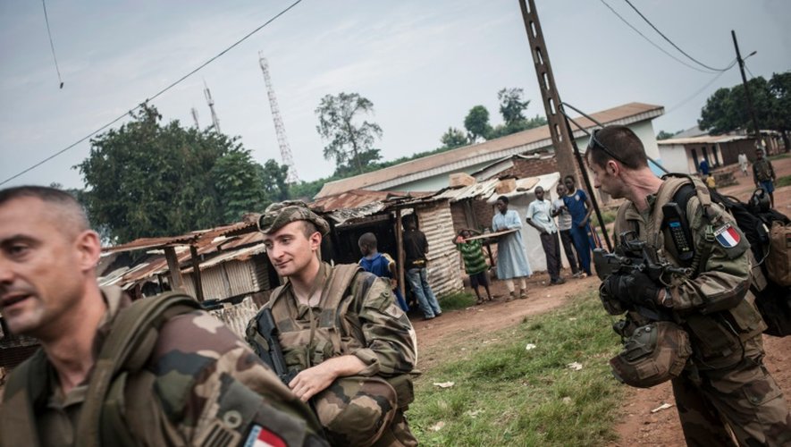 Soldats français le 24 juillet 2014 à Boda en Centrafrique