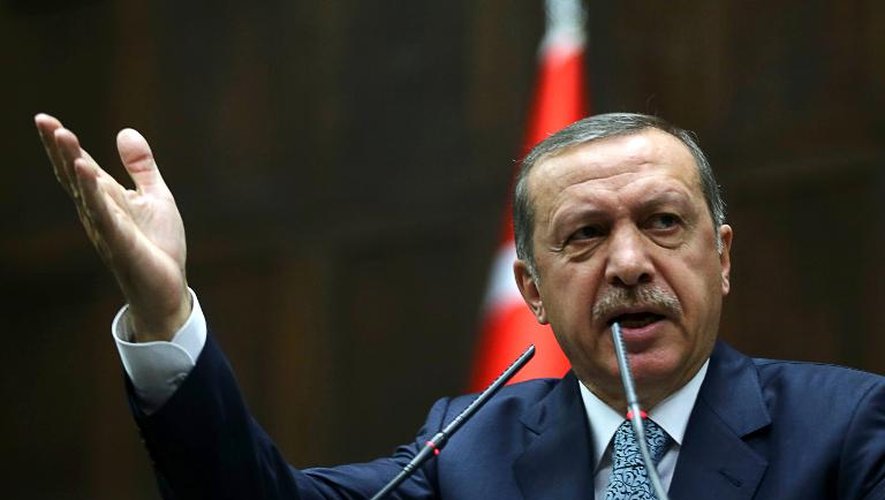 Le Premier ministre turc Recep Tayyip Erdogan s'exprime le 25 février 2014 à Ankara