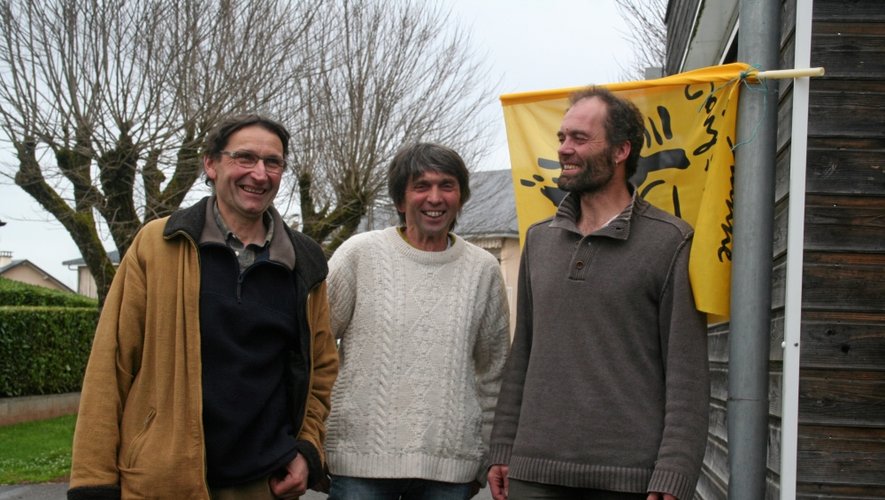 Francis Sabrié, Francis Enjalbert et Laurent Reversat, les porte-parole de la section départementale de la Confédération paysanne.