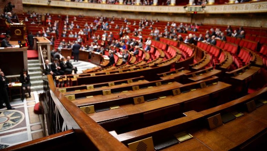 Les sièges vides des députés de l'UMP mercredi 26 Février 2014 à l'Assemblée Nationale française