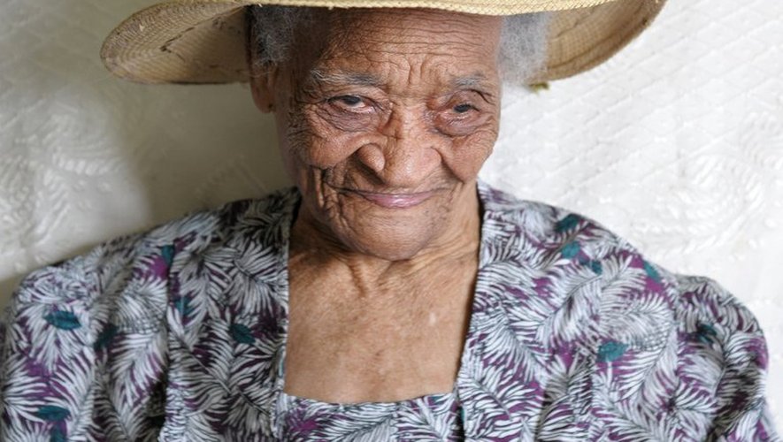 Irénise Moulonguet, 112 ans, doyenne connue des Français, au Morne-Rouge, en Martinique, le 19 octobre 2012