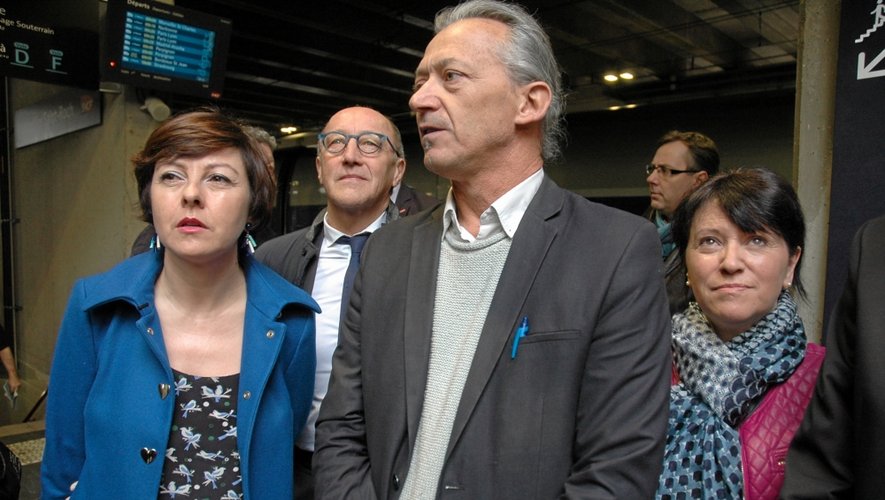 Au départ de la gare de Montpellier, en compagnie de Christian Dupraz, et des Aveyronnais, Monique Herment-Bultel, l’adjointe au maire de Rodez, et Jean-Louis Chauzy, le président du Ceser.