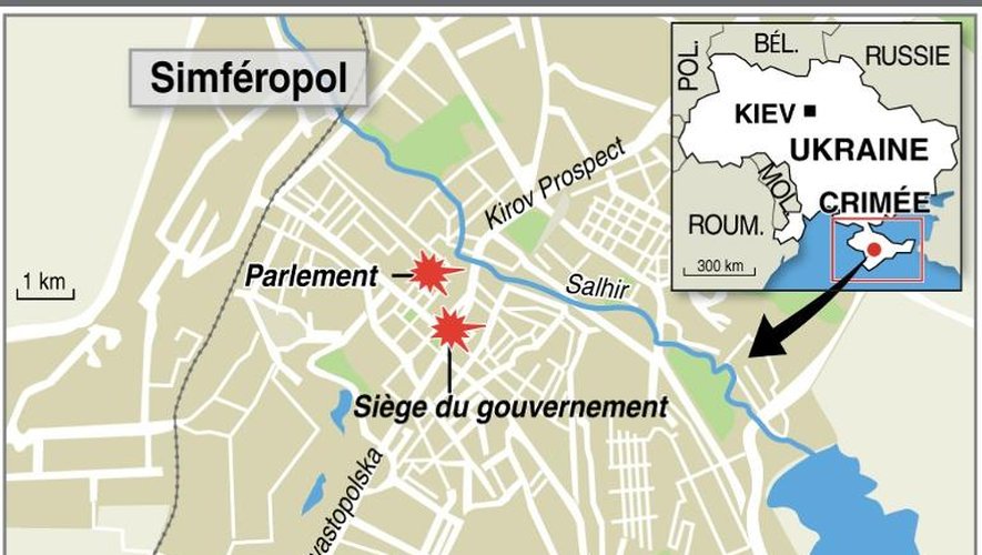 Carte de localisation de Simféropol, en Crimée