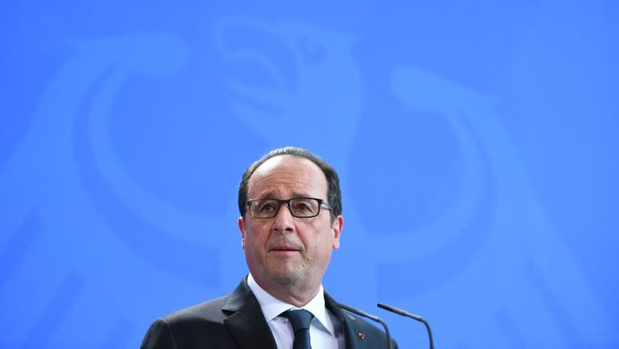 Le président François Hollande lors de la conférence de presse à Berlin sur le climat, le 19 mai 2015