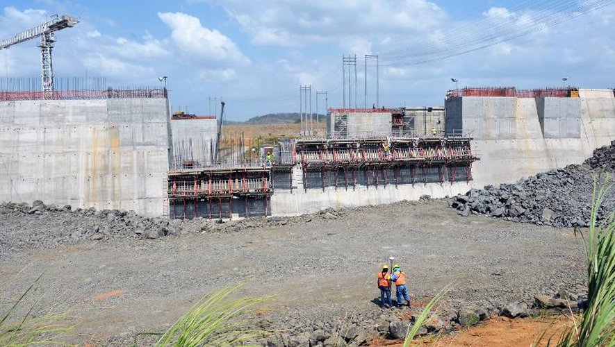 Le chantier d'élargissement du canal de Panama à Cocoli, près de Panama City, le 21 février 2014