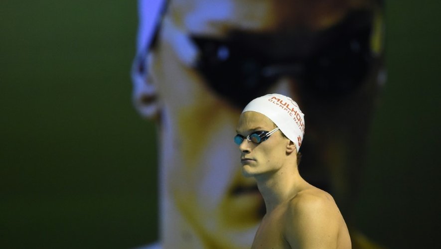 Le nageur français Yannick Agnel après la finale des championnats de France du 200 m nage libre, le 30 mars 2016 à Montpellier