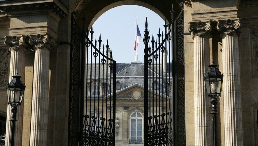 Vue de l'entrée du palais de l'Elysée en date du 11 avril 2007