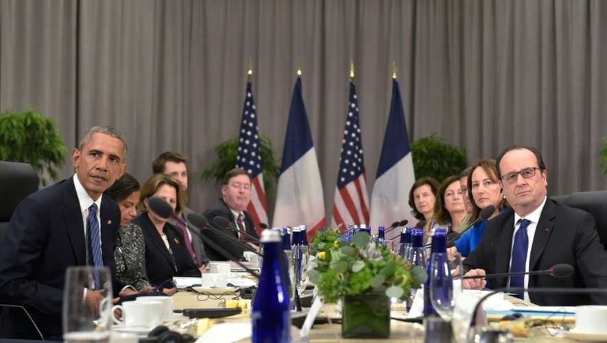 Les présidents américain Barack Obama et français François Hollande lors d'une réunion bilatérale le 31 mars 2016 à Washington