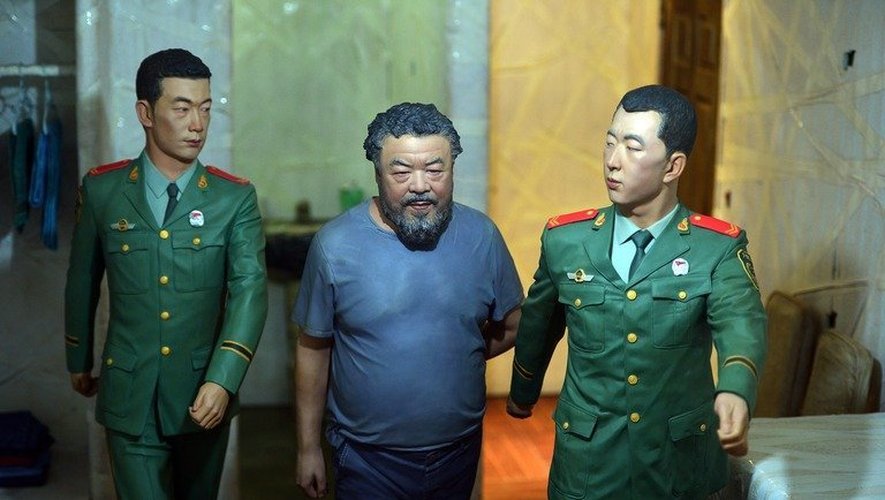 Une scène de l'artiste chinois Ai Weiwei présentant sa détention, exposée à Venise, le 29 mai 2013