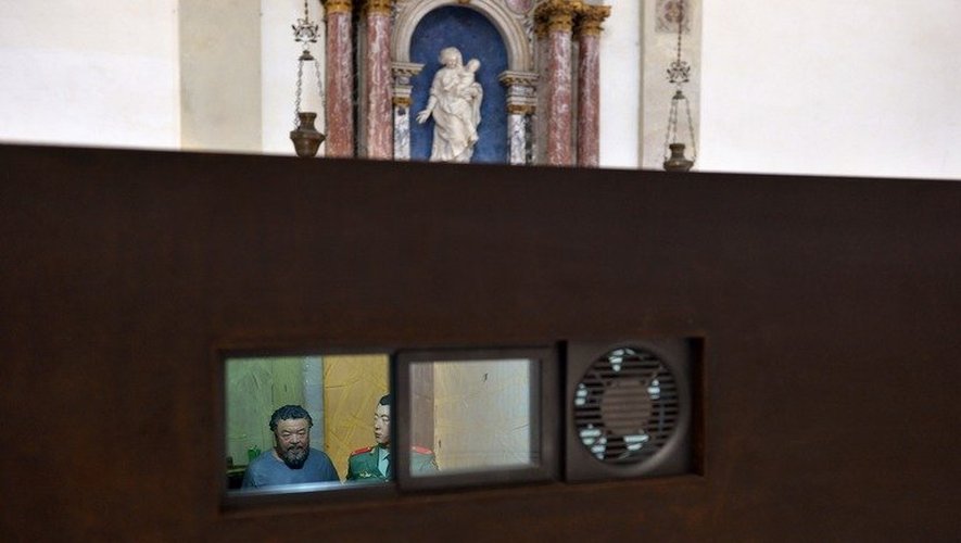 Une scène de la détention de l'artiste chinois Ai Weiwei, dans l'église Saint-Antonin à Venise, le 29 mai 2013