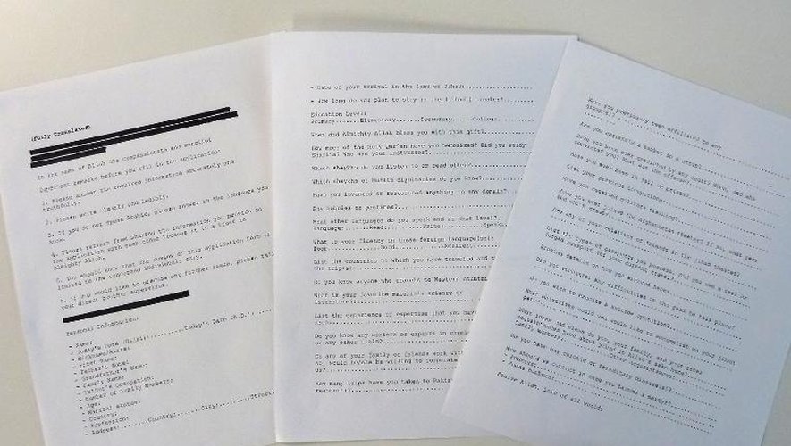 Photo de documents déclassifiés de la CIA fournis à l'AFP le 19 mai 2015 à Washington