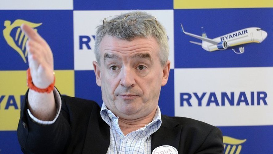 Michael O'Leary, PDG de Ryanair, pose le 16 janvier 2013 à Vitrolles près de Marseille