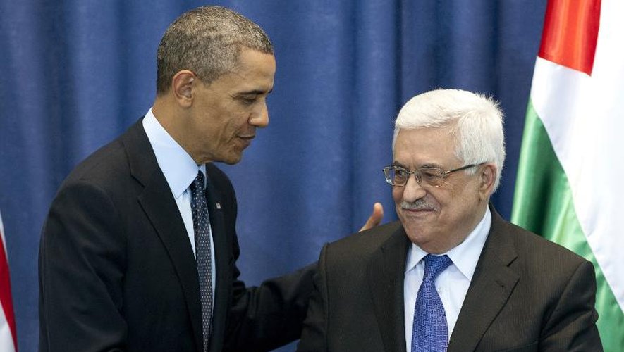 Le président américain Barack Obama et son homologue palestinien Mahmoud Abbas, le 21 mars 2013 à Ramallah