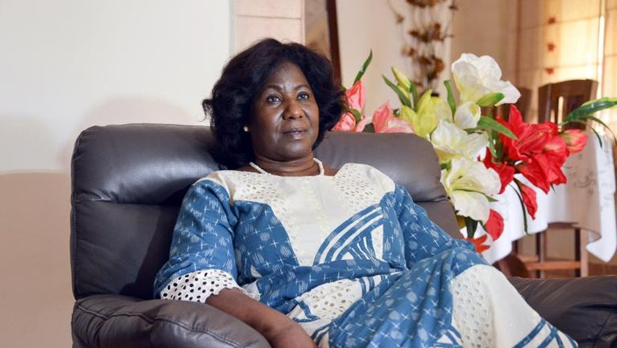 Mariam Sankara, veuve de la figure burkinabè Thomas Sankara assassiné en 1987, est interviewée par l'AFP à Ouagadougou, le 20 mai 2015
