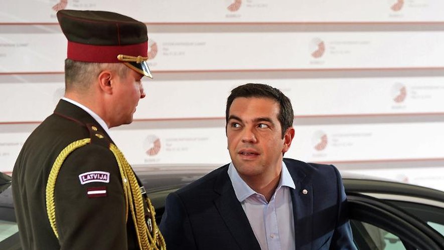 Le Premier ministre grec Alexis Tsipras à son arrivée le 21 mai 2015 à Riga