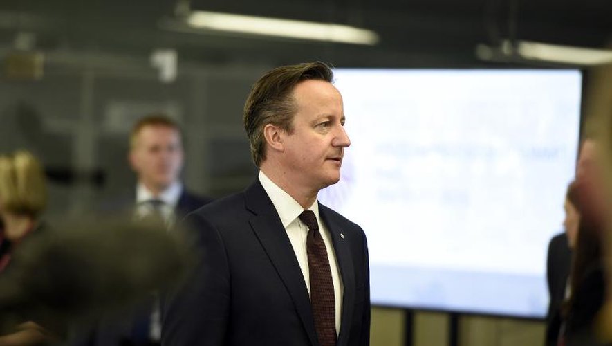 Le Premier ministre britannique David Cameron arrive le 22 mai 2015 au sommet européen de Riga