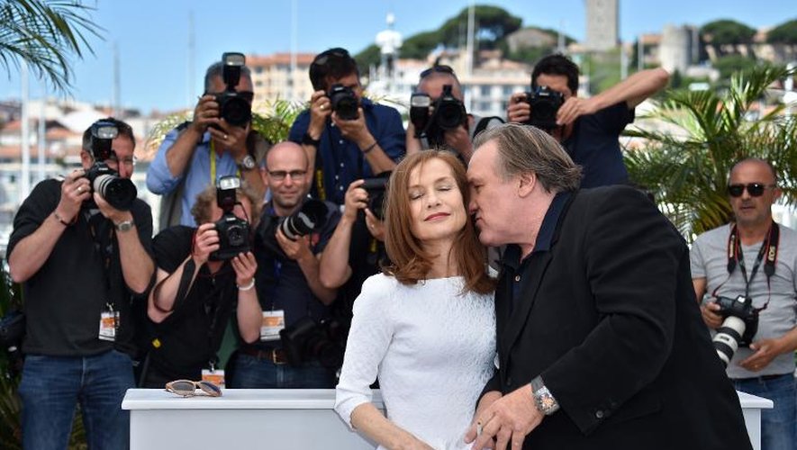 Isabelle Huppert et Gérard Depardieu pour la présentation du fim "Valley of Love" le 22 mai 2015 à Cannes