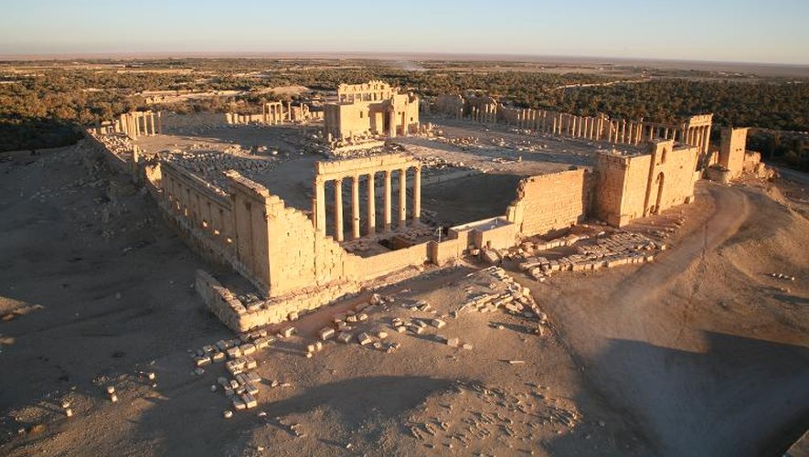Vue aérienne du site antique de Palmyre le 13 janvier 2009