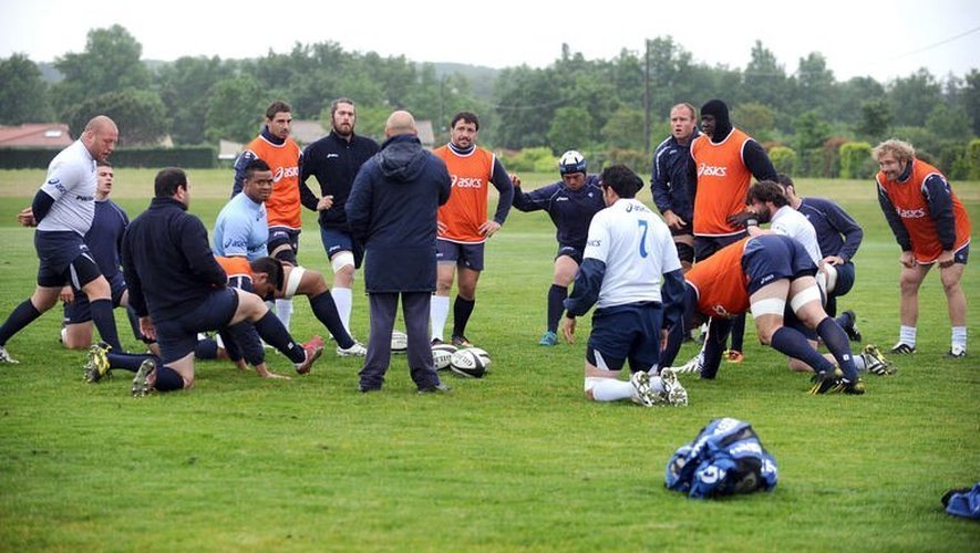 Les joueurs de Castres à l'entraînement, le 28 mai 2013 à Castres