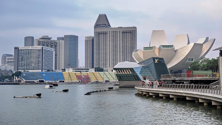 Vue de la promenade de Marina Bay à Singapour, le 4 mars 2014