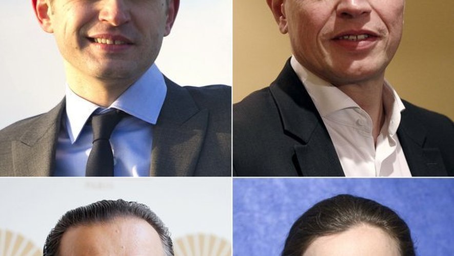 Un montage des portraits des 4 candidats UMP aux municipales à Paris, Pierre-Yves Bournazel (haut, gauche), Franck Margain (haut, droite), Jean-Francois Legaret (bas, gauche) et Nathalie Kosciusko-Morizet