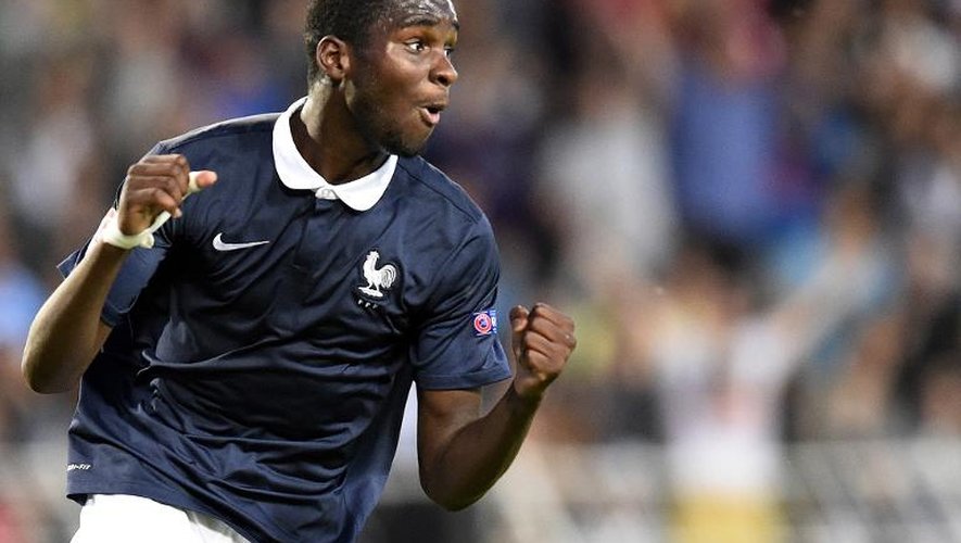 L'attaquant français Odsonne Edouard, auteur d'un triplé contre l'Allemagne en finale de l'Euro des moins de 17 ans, le 22 mai 2015 à Bourgas