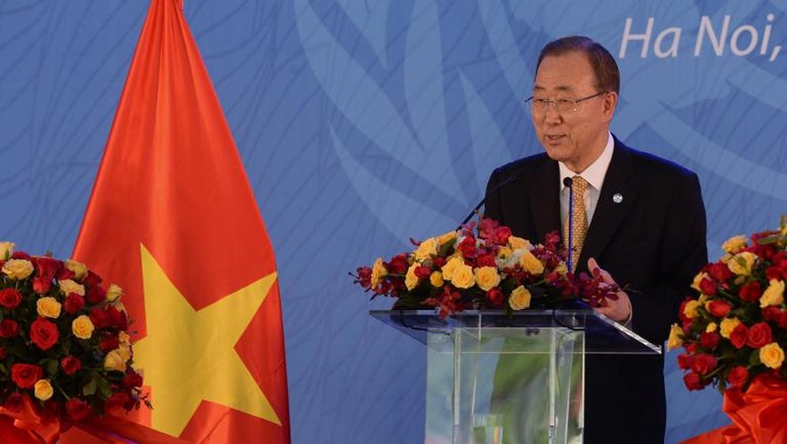 Le secrétaire général de l'ONU Ban Ki-moon à Hanoï le 23 mai 2015