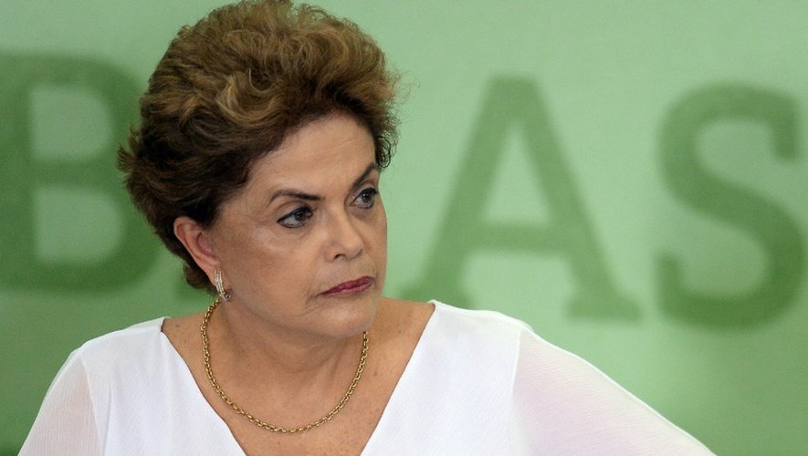 La présidente brésilienne Dilma Rousseff, le 1er avril 2016 à Brasilia