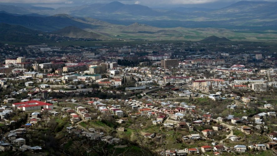 Vue de la ville de Stepanakert, "capitale" non reconnue du Nagorny Karabakh, le 4 avril 2016