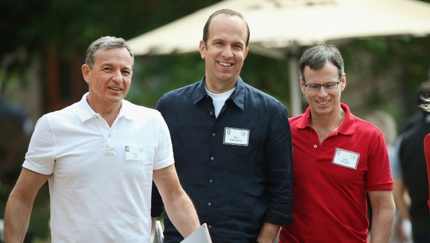 Robert Iger, Ben Sherwood et Thomas Staggs le 8 juillet 2015 à Sun Valley