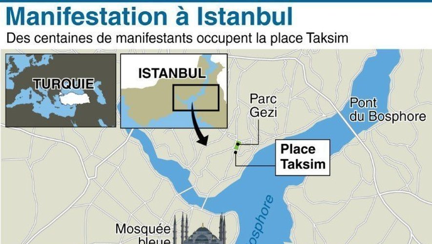 Carte de localisation de la place Taksim