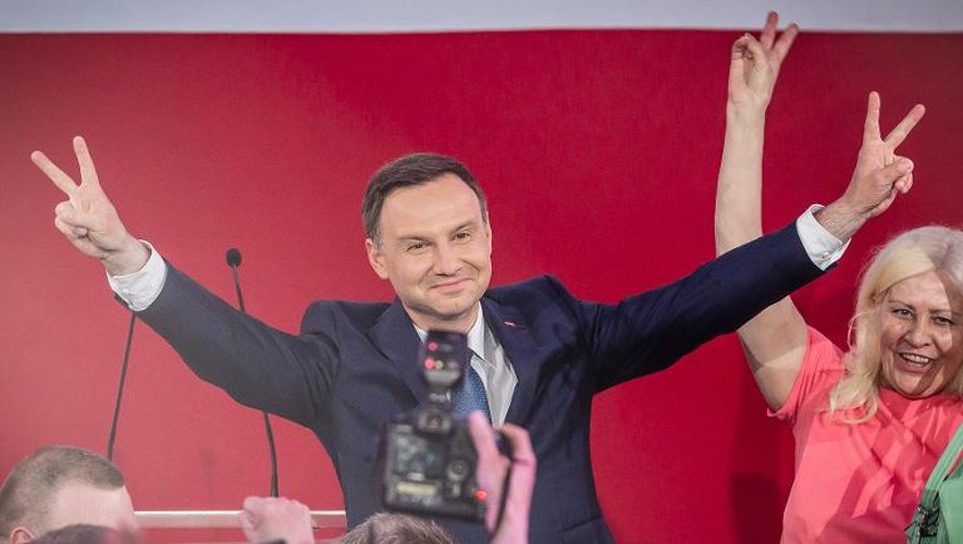 Le conservateur Andrzej Duda, photografié à Varsovie le 24 mai 2015, a remporté la présidentielle polonaise de dimanche avec 51,55% des voix