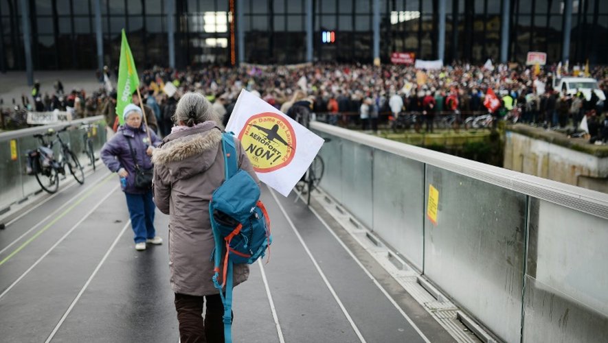 Des opposants au projet de Notre-Dame-des-Landes devant le palais de justice de Nantes, le 13 janvier 2016