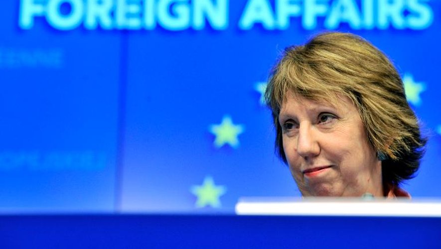 La chef de la diplomatie européenne Catherine Ashton donne une conférence de presse à Bruxelles le 3 mars 2014