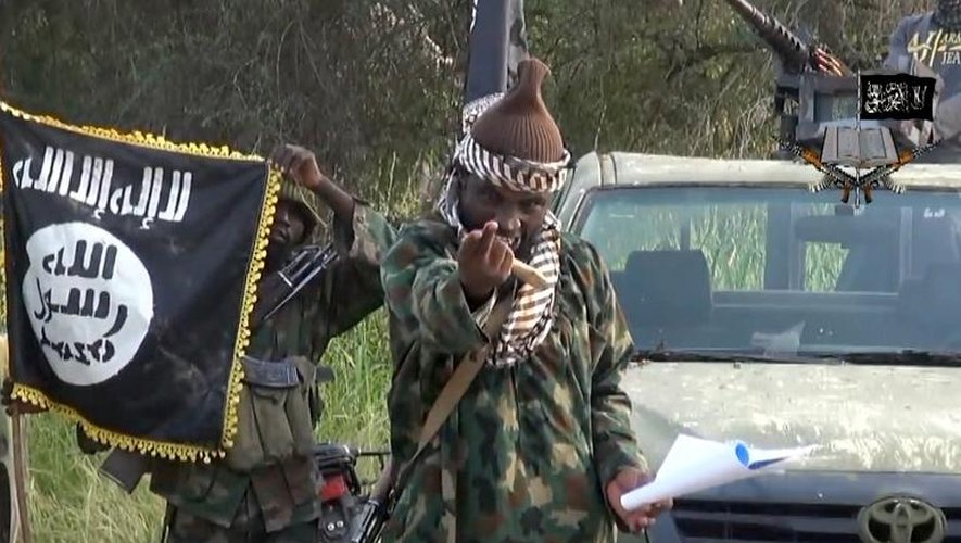 Capture d'écran réalisée le 2 octobre 2014 d'une vidéo diffusée par Boko Haram montrant le leader du groupe islamiste nigérian, Abubakar Shekau