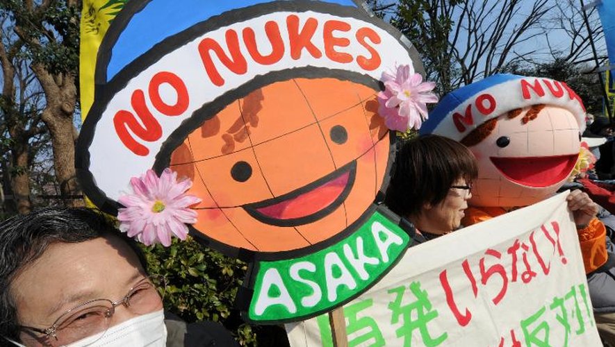 Manifestation d'opposants au nucléaire à Tokyo, le 9 mars 2014