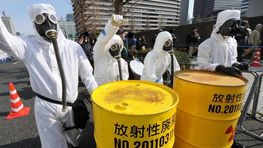 Marche des opposants au nucléaire à Tokyo, le 9 mars 2014, à l'approche du 3e anniversaire de la catastrophe de Fukushima