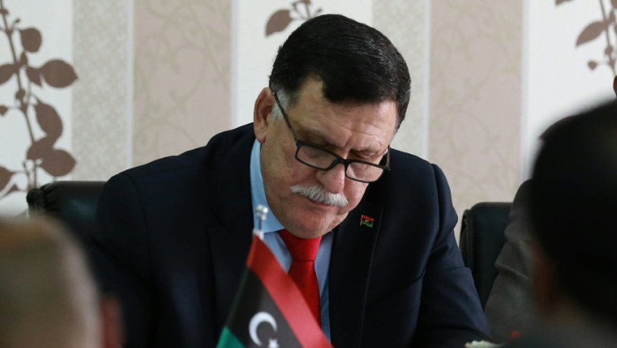 Fayez al-Sarraj, chef du gouvernement d’union nationale libyen, le 3 avril 2016 à Tripoli